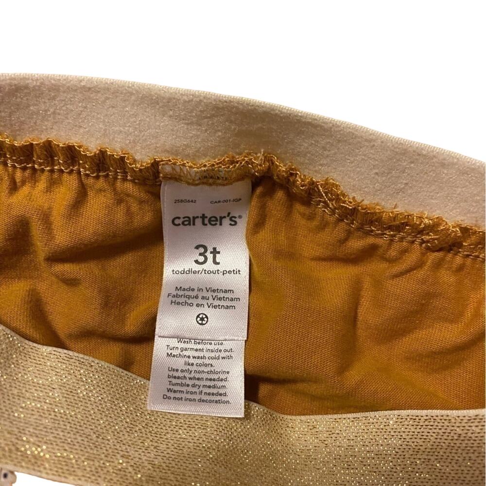 Carter's Mustard Yellow Cream Floral Print Elastic Waist Line Skirt Size 3T - Picture 2 of 3